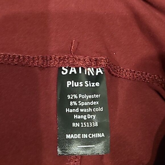 SATINA  plus sized maroon jegging pants - Picture 8 of 8
